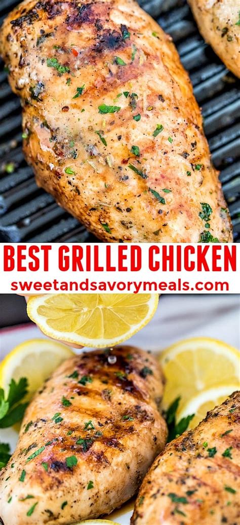 Add chicken to the bowl and toss to. Best Ever Grilled Chicken Breasts Recipe - Sweet and ...
