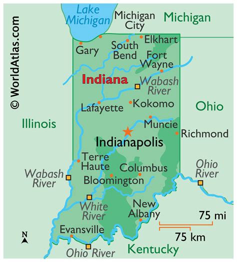 Thông Tin Bản đồ Bang Indiana Mỹ Năm 2024 Map Of Indiana