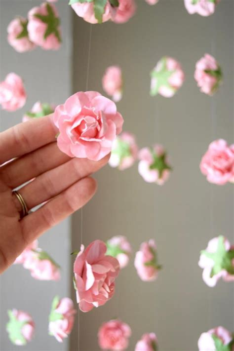 Diy Hanging Flower Garland Lavender Wedding Decor Paper Flowers Wedding