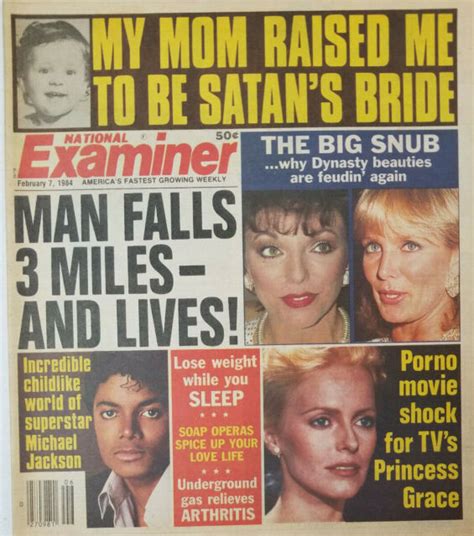National Examiner Feb 7 1984 Satans Bride Mall Falls 3 Miles