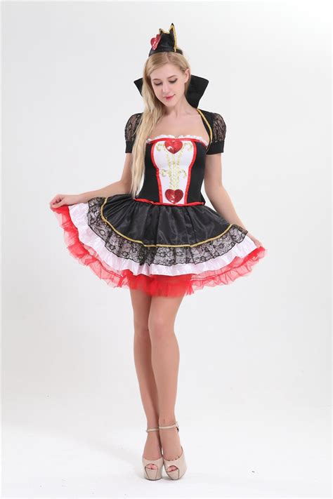 Adult Alice In Wonderland Party Sexy Queen Of Hearts Costumes Womens