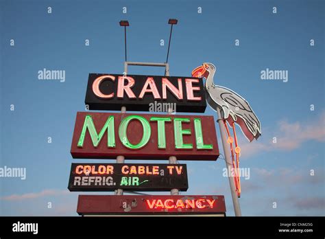 Crane Motel Sign Roswell New Mexico Stock Photo Alamy