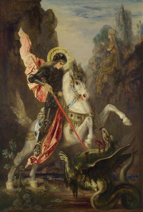 Saint Georges Et Le Dragon C1889 By Gustave Moreau George