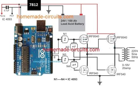 Arduino Full Bridge H Bridge Inverter Circuit Homemade Circuit Projects