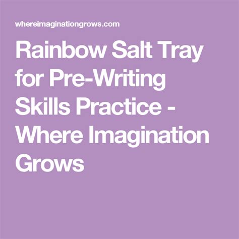Rainbow Salt Tray for Pre-Writing Skills Practice | Writing skills, Pre writing, Skills practice