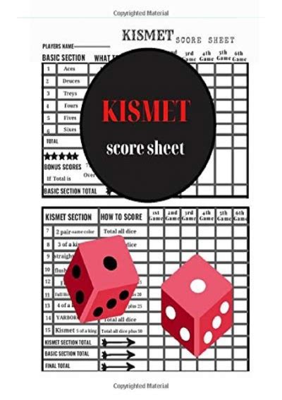 Pdf Kismet Score Sheets Kismet Dice Game Score Sheets Kismet Score