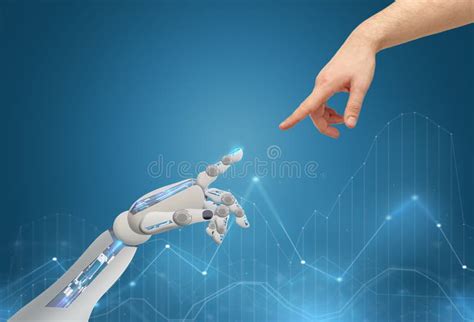 Robot Et Humain Donnant De Hauts Cinq Illustration De La Technologie D