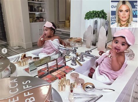Khloé Kardashian Shares Sweet Photos of Baby True Playing with Makeup While Sitting in a Sink