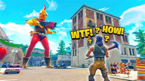 Trolling Defaults With Giant Glitch In Fortnite Youtube