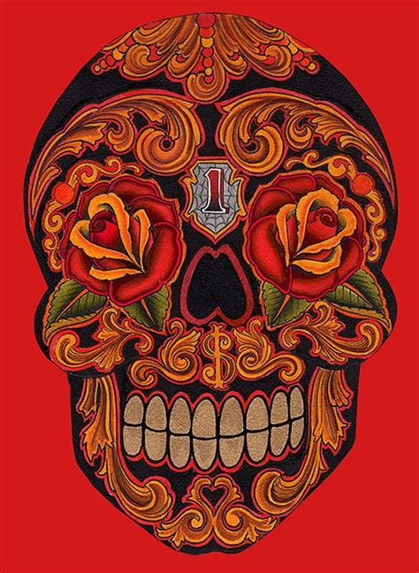 New School Dia By Lil Chris Canvas Giclee Art Print Day Of The Dead