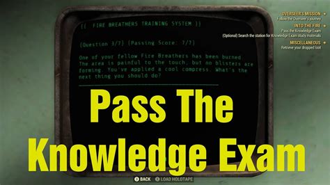 Into The Fire Pass The Knowledge Exam Fallout 76 Youtube