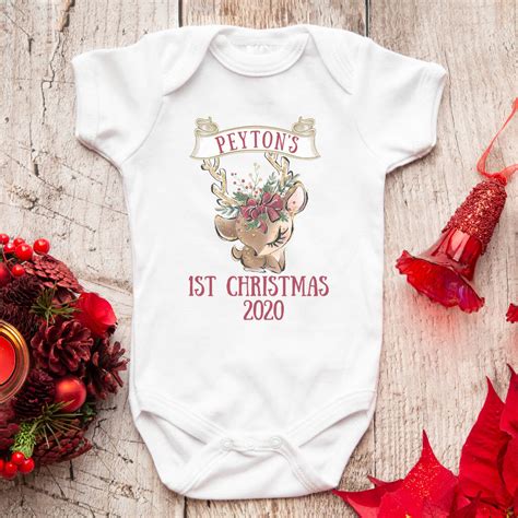 Personalised Babys First Christmas Baby Grow By Dinkibelle