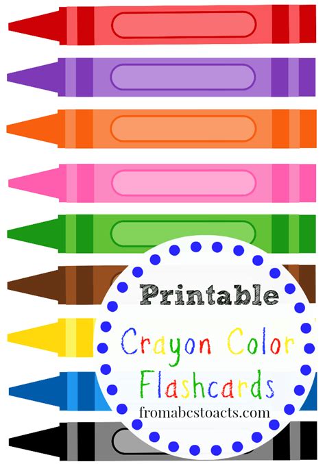 Printable Crayon Color Flashcards Color Flashcards Flashcards For