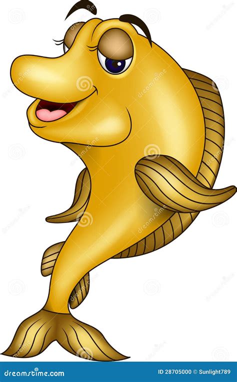Funny Yellow Fish Cartoon Stock Illustration Illustration Of Fish