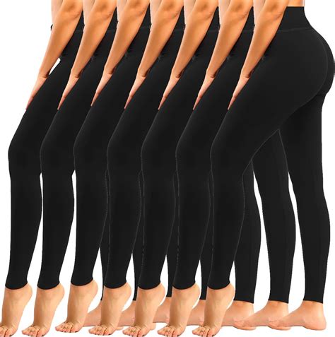 Yeug 7 Pack Black Leggings For Women High Waist Leggings Tummy Control