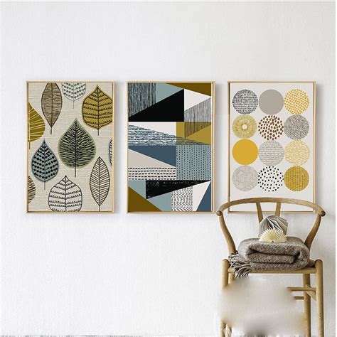 Abstract Geometric Canvas Paintings Nordic Scandinavian Posters Prints