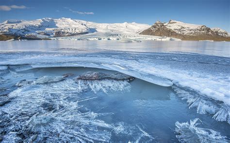 Iceland Mountains Ice Winter Frozen Wallpaper Nature And