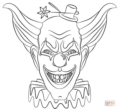 Evil Clown Face Coloring Page Free Printable Coloring Coloring Home