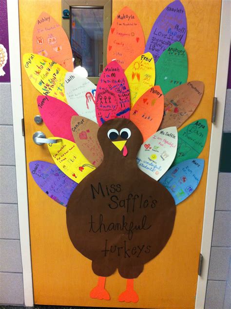 Our Thankful Turkey Door Each Student Decorates Their Feather With
