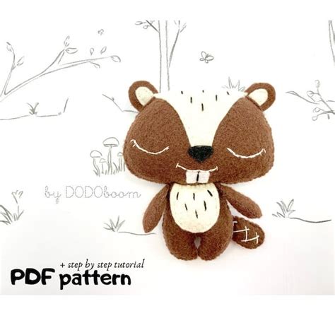 Toys And Games Beaver Sewing Pattern Beaver Stuffed Toy Pattern Baby