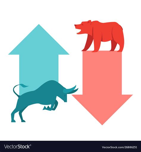 Bullish And Bearish Symbols On Stock Market Vector Image