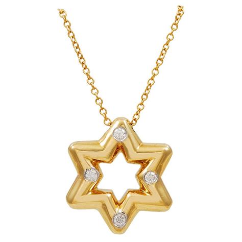 Tiffany And Co Diamond Gold Star Of David For Sale At 1stdibs
