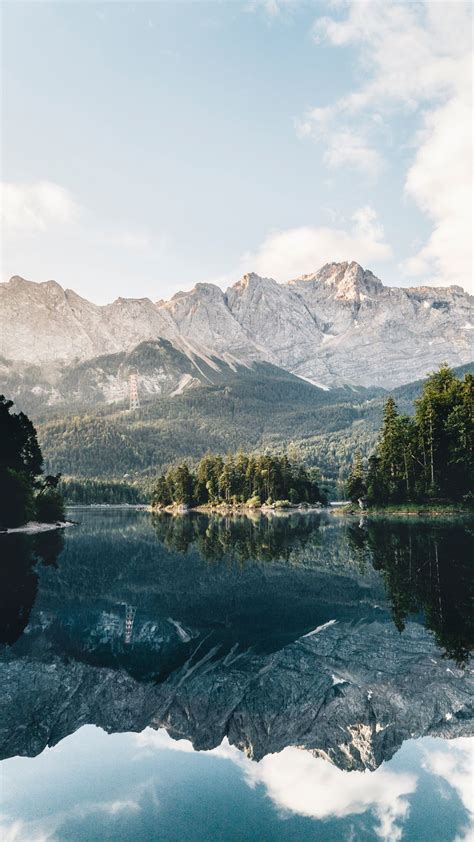 Download Wallpaper 938x1668 Lake Mountain Reflection Landscape