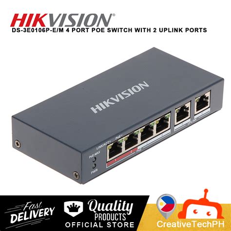 Hikvision Ds 3e0106p Em 4 Port Poe Switch With 2 Uplink Ports Lazada Ph