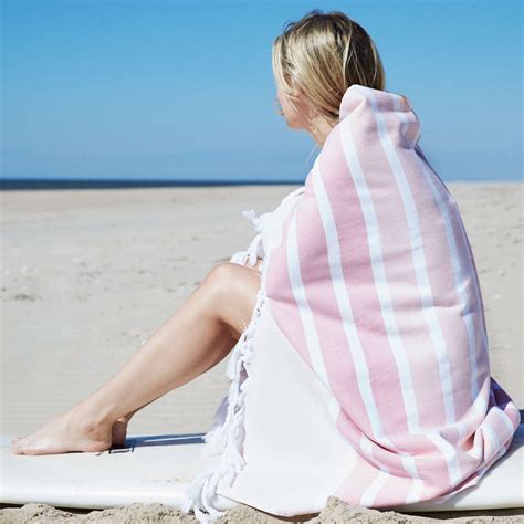 Coastal Paradise 100 Heavy Cotton Striped Beach Towel With Knotted