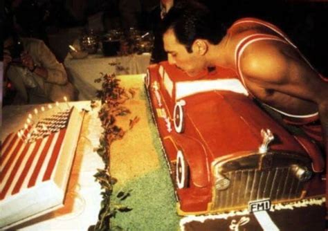 Freddie mercury themed 5inch sponge cake with a handpainted silhouette. Freddie Mercury, blowing out the candles on his 38th ...