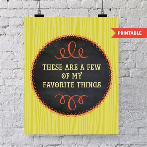 These Are A Few Of My Favorite Things Printable