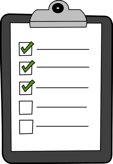 Checklist Clipboard Clipart Clip Art Library