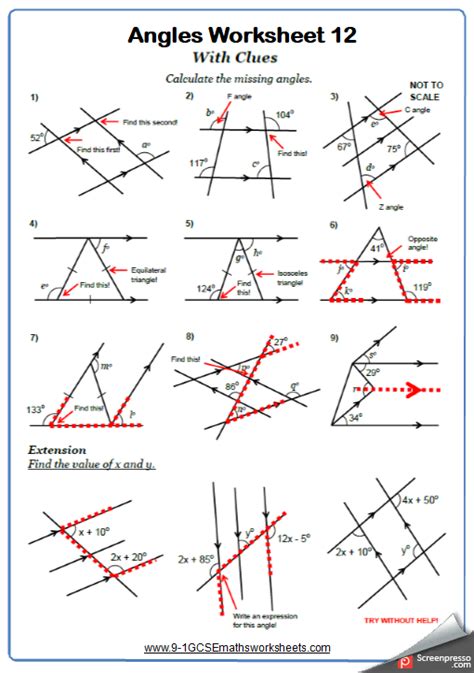 Properties Of Parallel Lines Worksheet