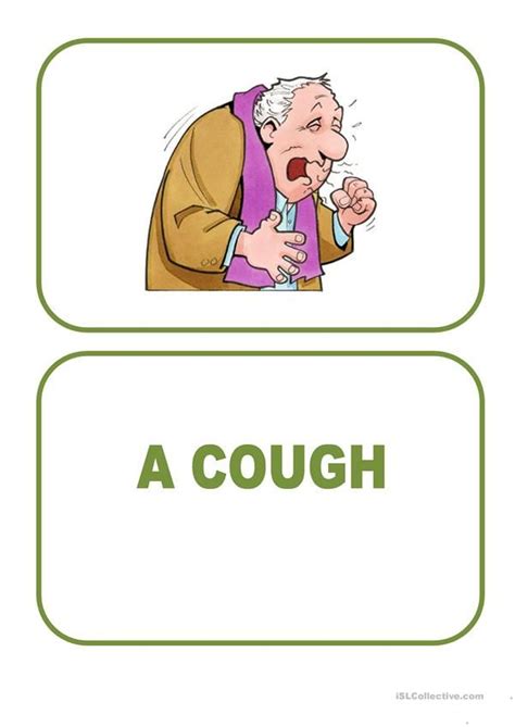 These cards feature illnesses and injuries such as a blackeye or a sore throat. illnesses flash cards - Búsqueda de Google en 2020 ...