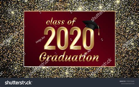 Class 2020 Graduation Text Design Cards Stock Vector Royalty Free