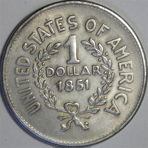 Indian Silver 1851 “indian Head Silver Dollar” Cf S1 1851 0001
