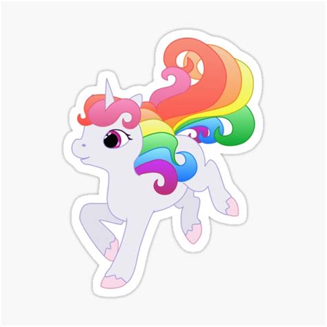 Cute Baby Rainbow Unicorn Sticker For Sale By Lyddiedoodles Redbubble