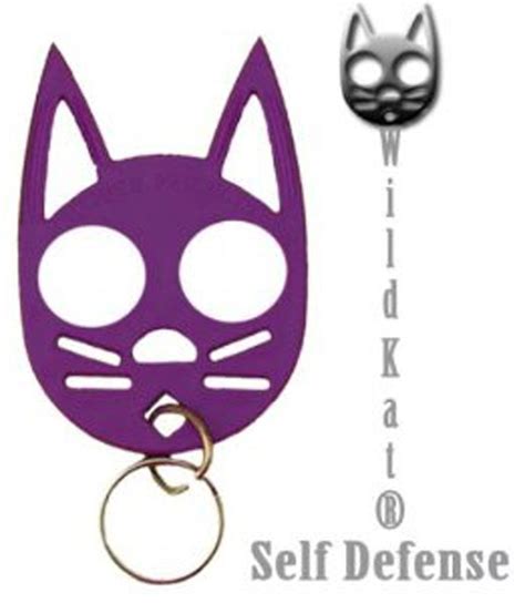 These cute wild kat keychains are a great self defense weapon that are stylish and women don't mind carrying them. Cat Ear Self Defense Keychain Amazon