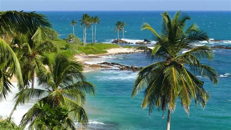 Beautiful Landscape With Sea Waves On Tropical Beach And