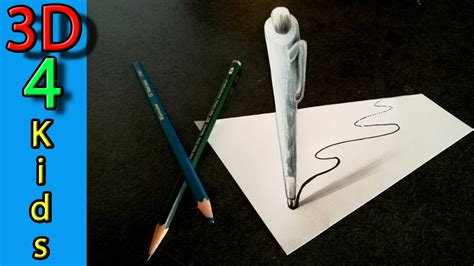 Easy 3d Draw Pen On Paper Drawing For Kids Youtube