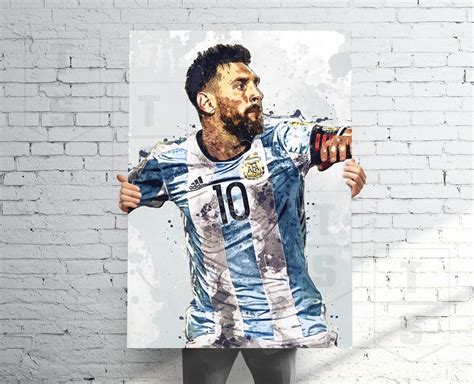 Lionel Messi Argentina National Team Poster Canvas Banner Soccer Fan