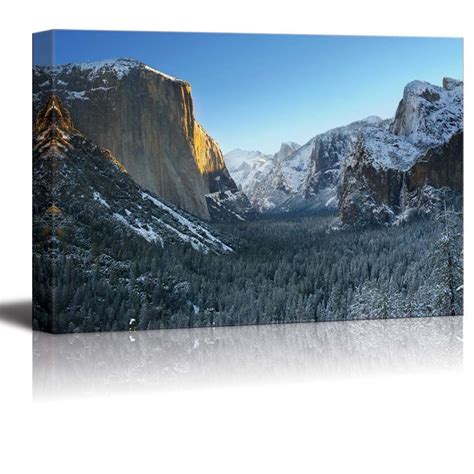 Canvas Prints Wall Art Yosemite National Park In Winter Tunnel View