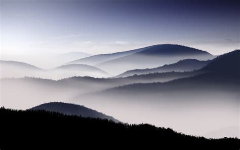 Wallpaper 2560x1600 Px Calm Landscape Mist Mountain Nature