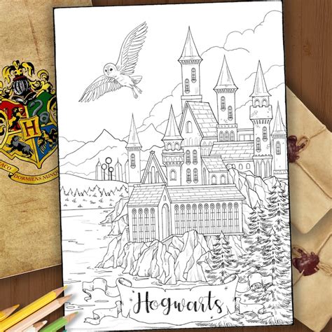 Hogwarts Castle Printable Harry Potter Coloring Pages Zohal