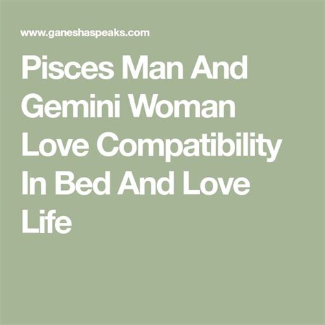 Pieces Man And Gemini Woman Love Compatibility In Bed And Love Life
