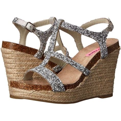 Betsey Johnson Skylir Womens Wedge Shoes Silver Silver Strappy