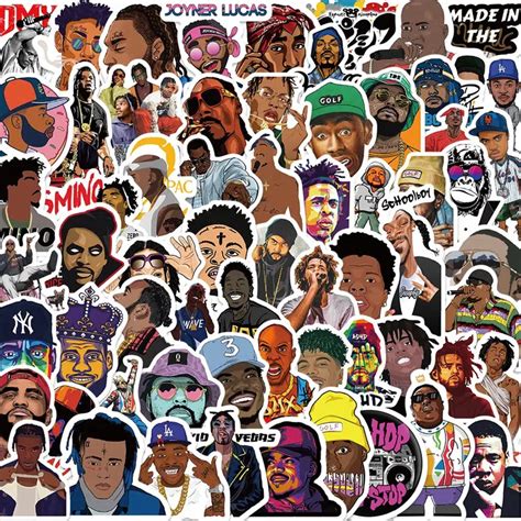Hip Hop Rapper Stickers Cool Rapper Stickers Hip Hop Music Etsy