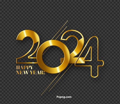 Hd 3d Gold 2024 Text Numbers Png Pxpng