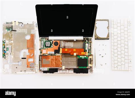The Disassembled Laptop Details Of Pc Computer Stock Photo Alamy