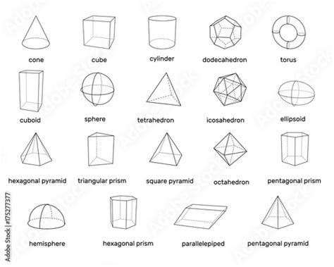 Basic 3d Geometric Shapes Isolated On White Background Vector